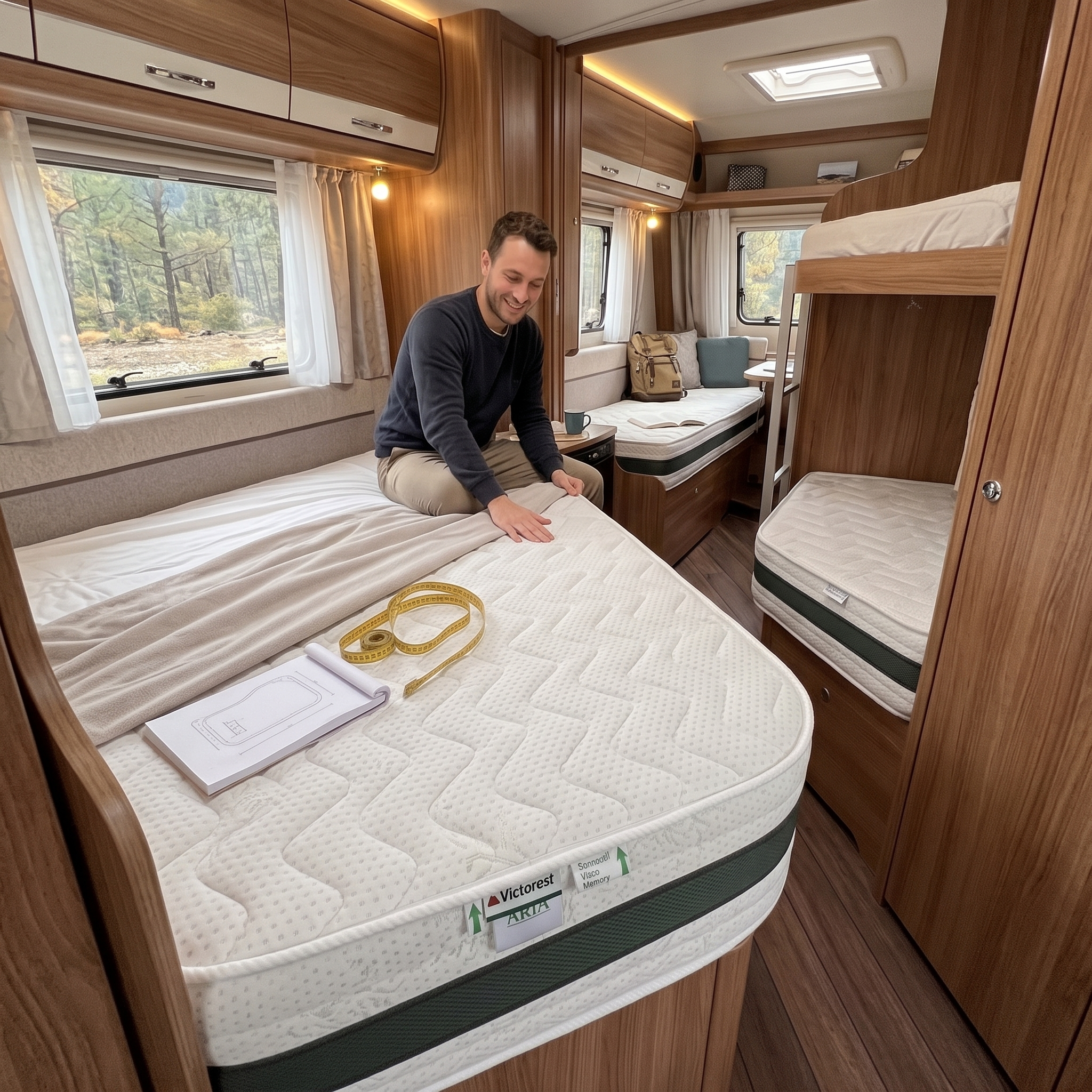 Materasso sagomato su misura modello Navigator Victorest per camper, barche e letti speciali